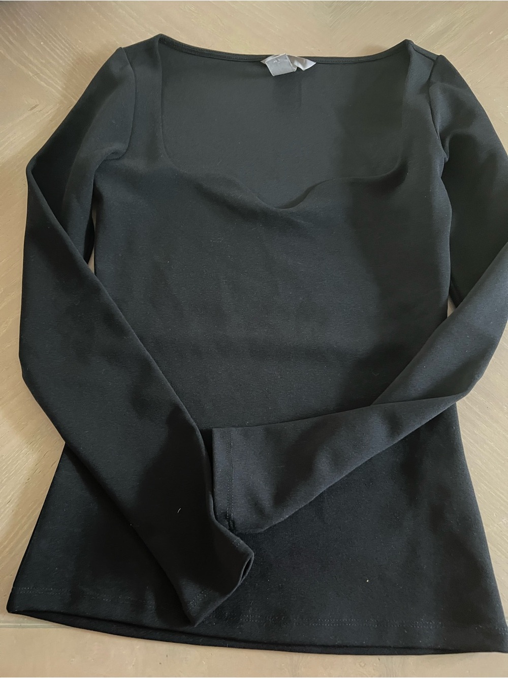 H&M Black Long Sleeve Scoop Neck Top